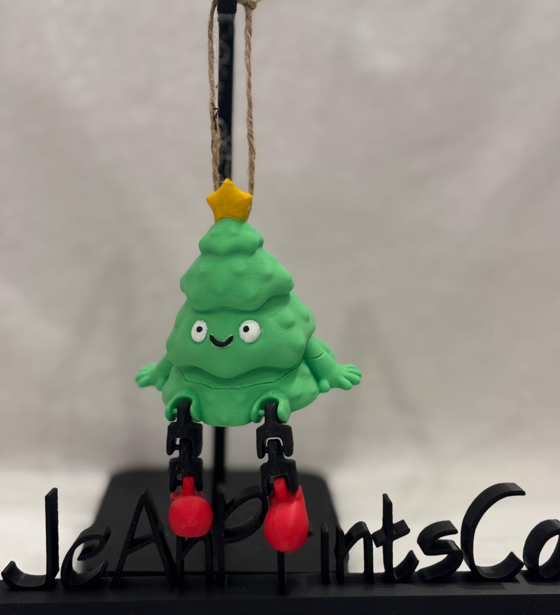 Adorno Navideño Articulado Impreso en 3D – Decoración navideña impresa en 3D | Adorno flexible original | Regalo divertido hecho a mano