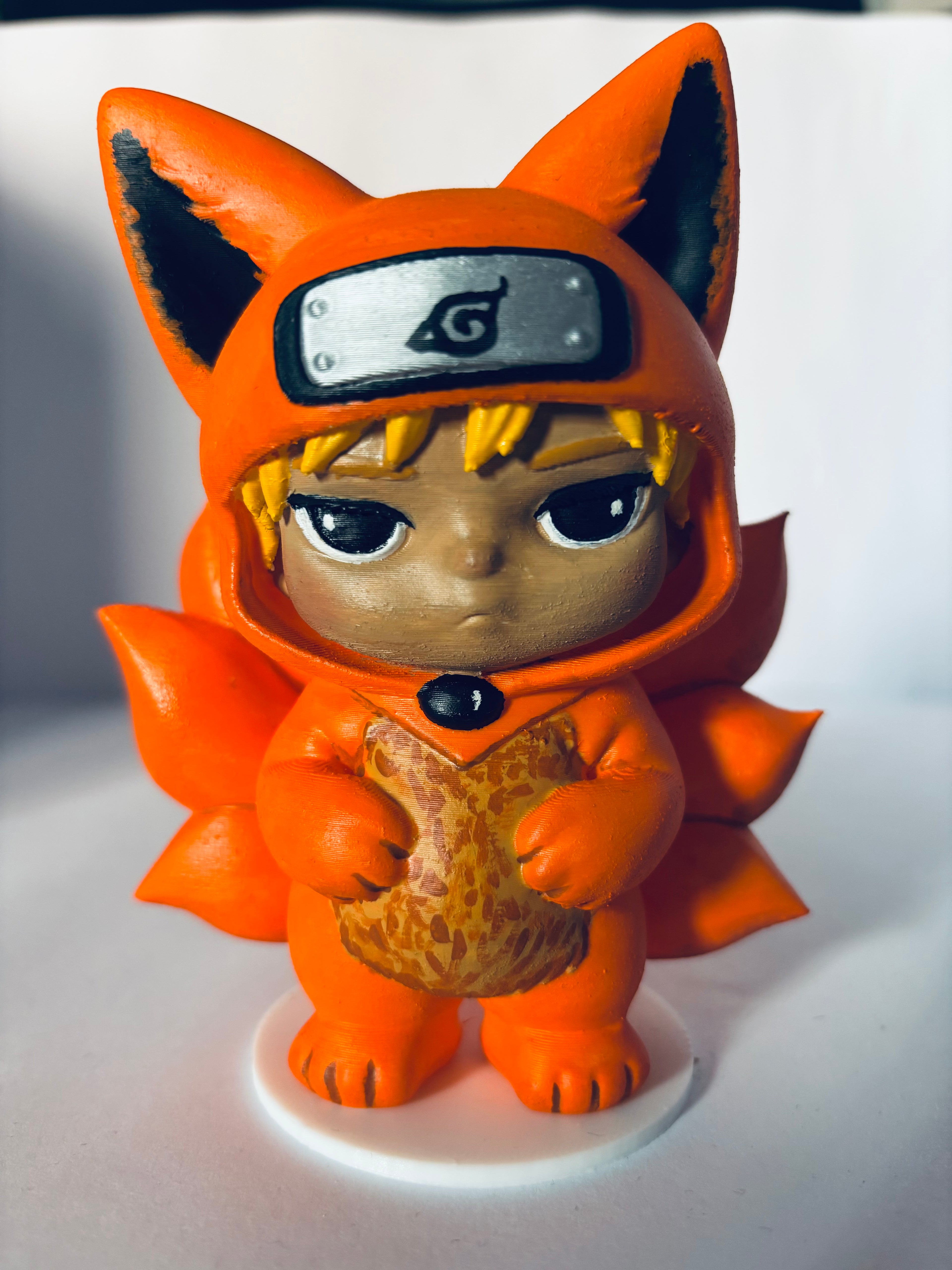 Figura Naruto Zorro Kyubi Chibi 3D – Edición Artesanal Pintada a Mano
