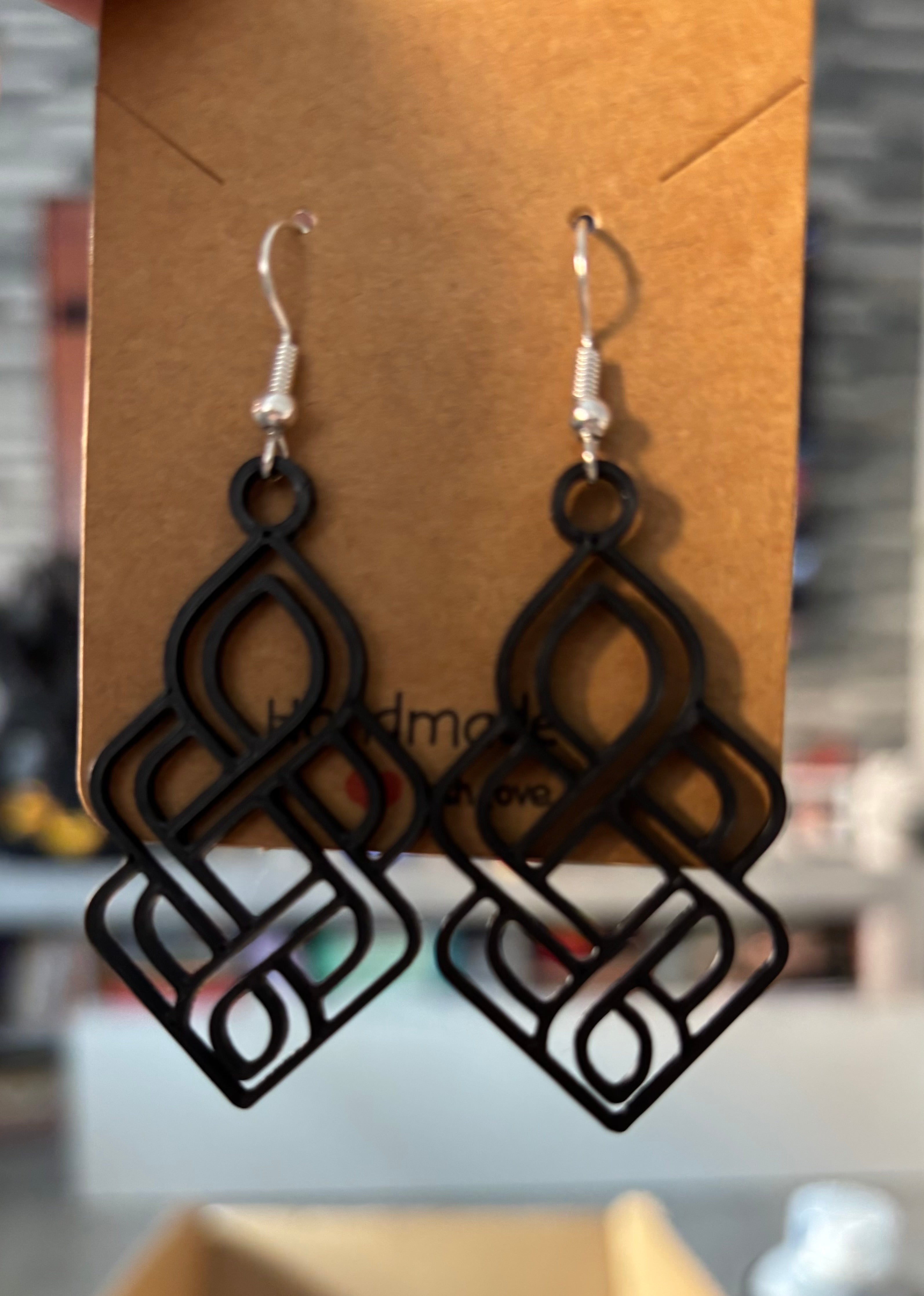Pendientes Geométricos Negros - JeanPrintsCo