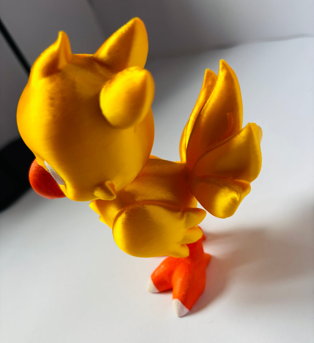 Chocobo - Final Fantasy - Dorado 3D - JeanPrintsCo