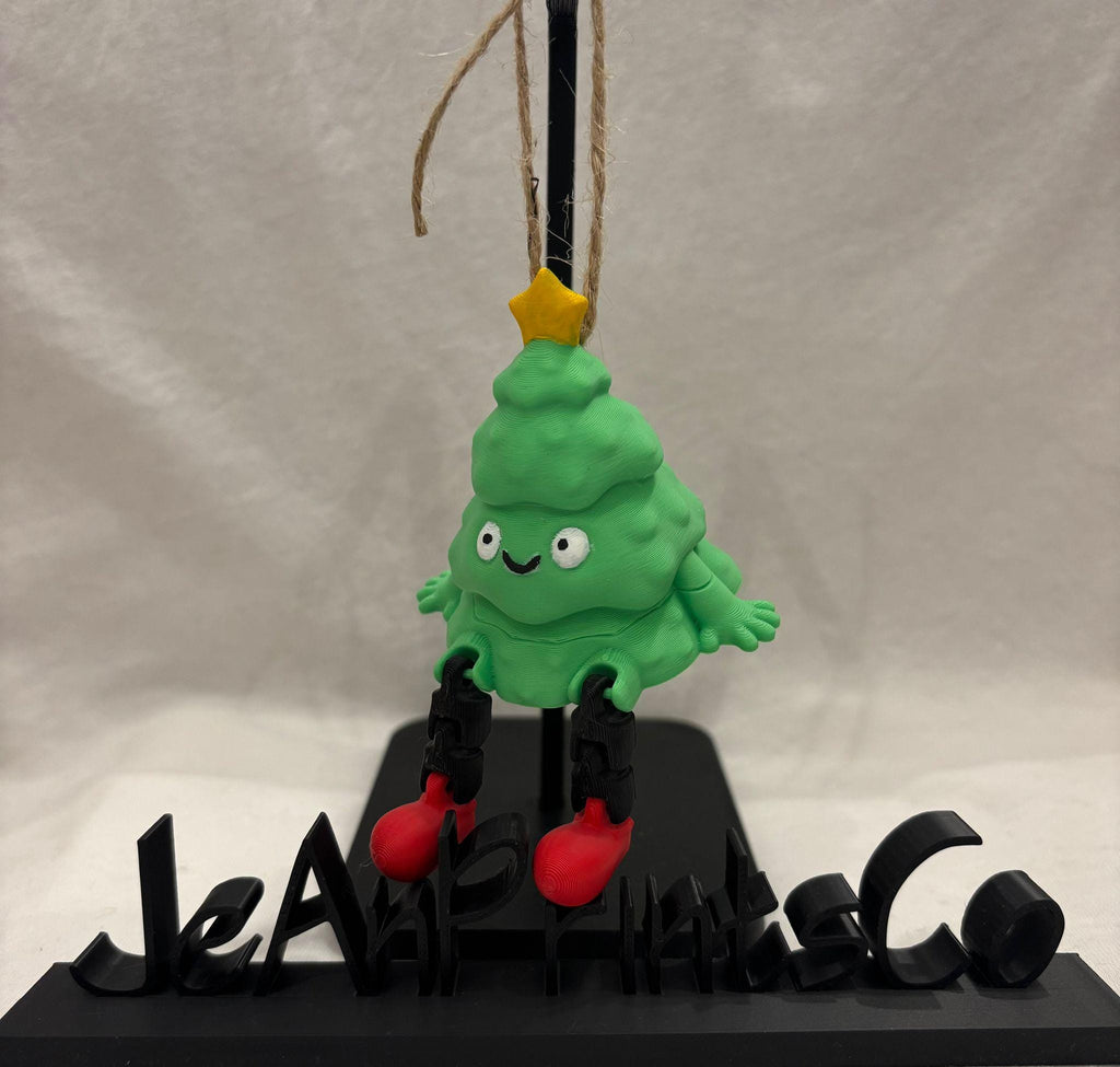 Adorno Navideño Articulado Impreso en 3D – Decoración navideña impresa en 3D | Adorno flexible original | Regalo divertido hecho a mano