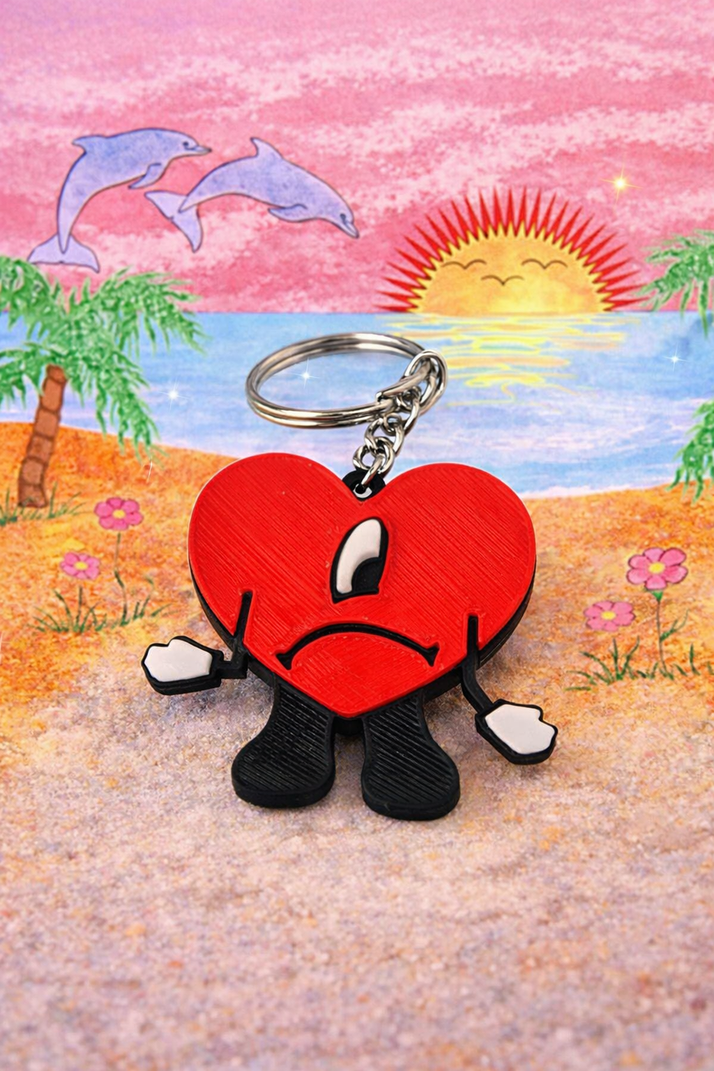 Llavero Corazón Bad Bunny – Diseño Estilo Urbano | Regalo Original Hecho a Mano