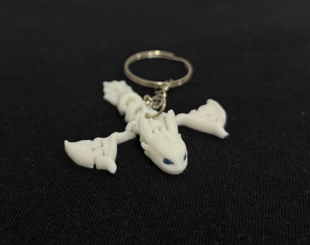 Set de 2 Llaveros Dragón Negro y Blanco – Pareja de Dragones Articulados 3D | Regalo Original y Romántico para Novios o Amistades