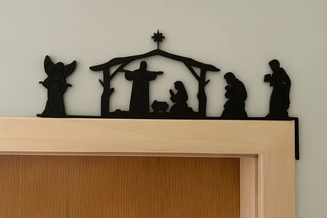 Adorno Belén Puerta Navidad Silueta