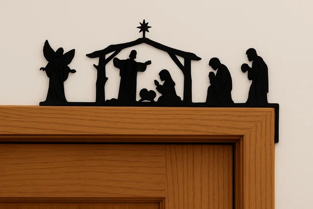 Adorno Belén Puerta Navidad Silueta