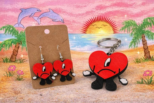 Pack Concierto Bad Bunny - Llavero + Pendientes